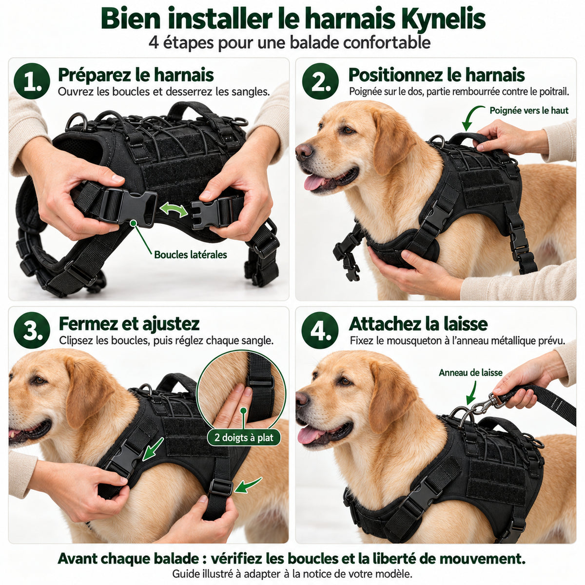 Harnais Anti-Traction Tactique Kynelis™+ Laisse Kynelis™