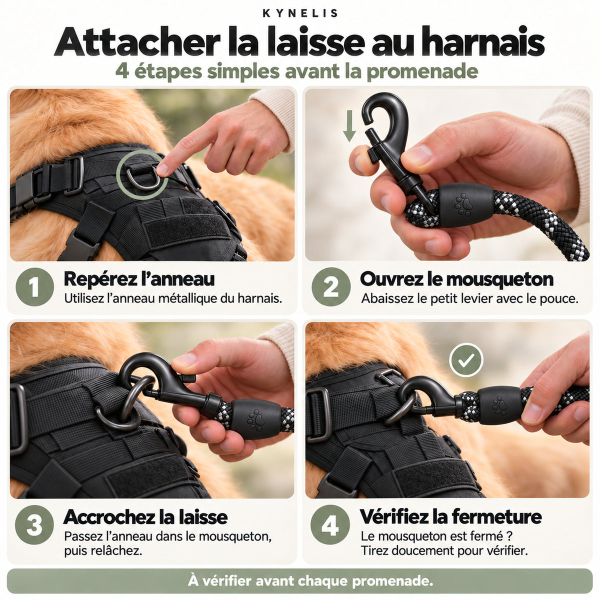 Harnais Anti-Traction Tactique Kynelis™+ Laisse Kynelis™